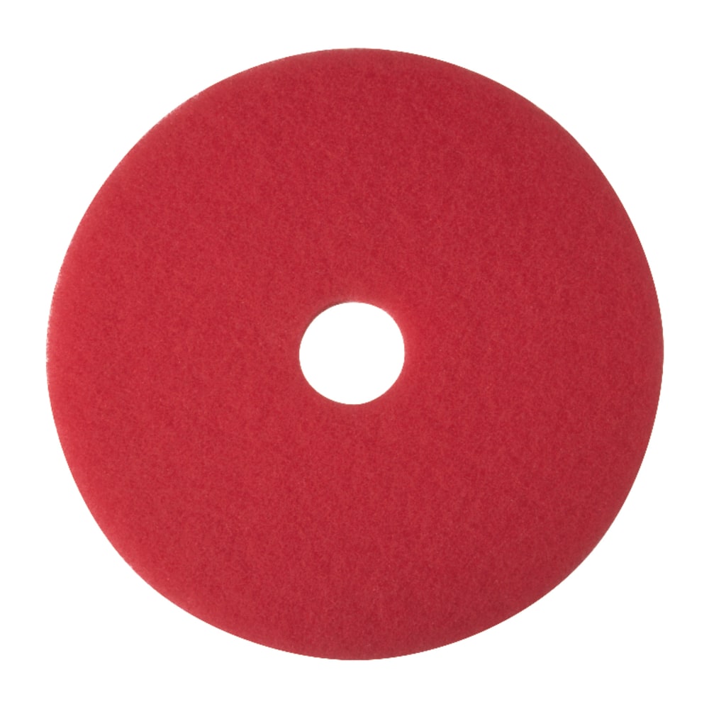 Niagara 5100N Buffing Floor Pads, 17in Diameter, Red, Case Of 5