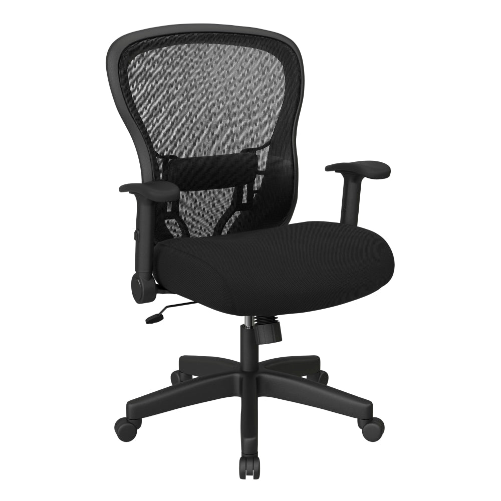 Office Star Deluxe R2 Ergonomic SpaceGrid Mid-Back Managers Chair, Black