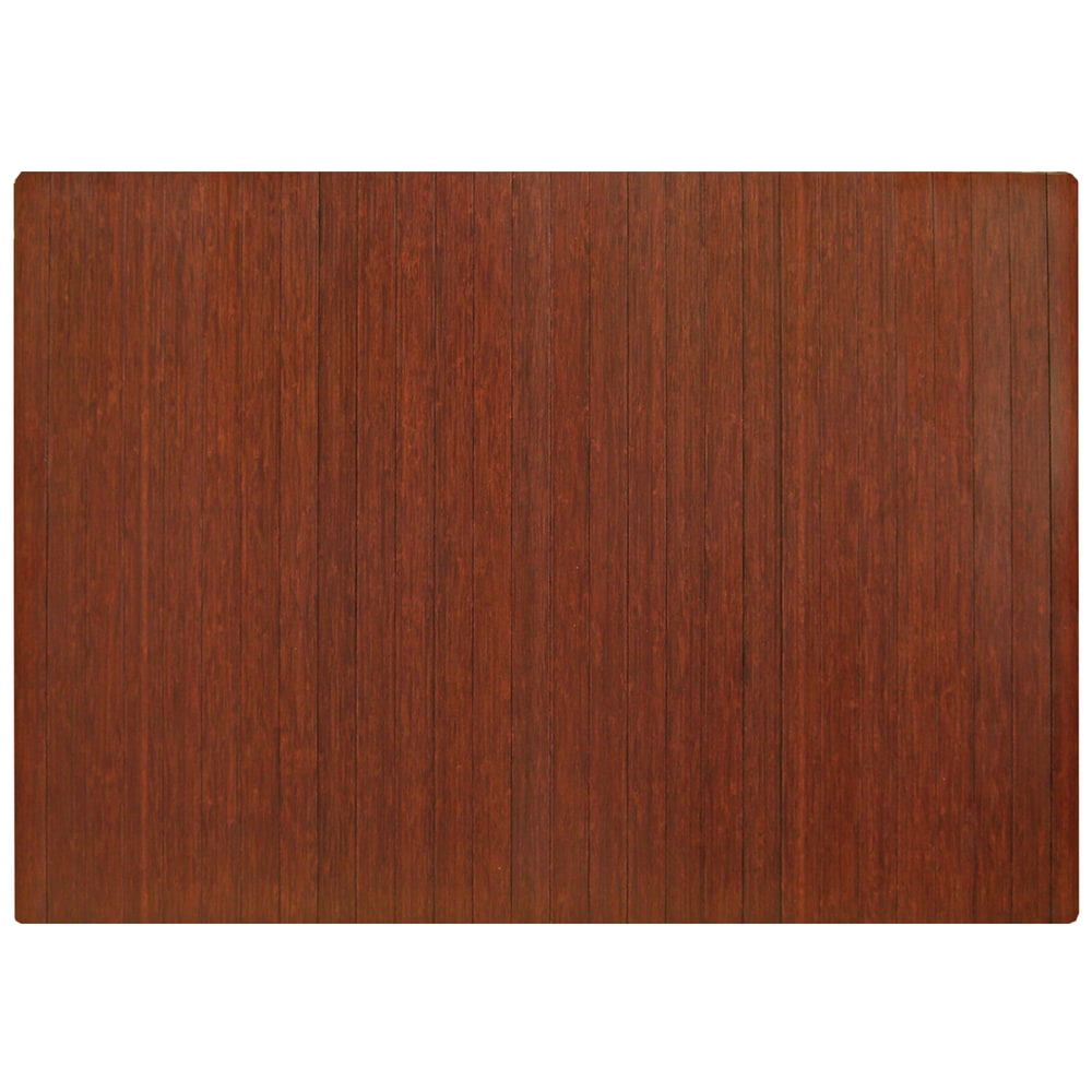 Anji Mountain Bamboo Roll-Up Chair Mat, 48in x 72in, 1/4in-Thick, Dark Cherry
