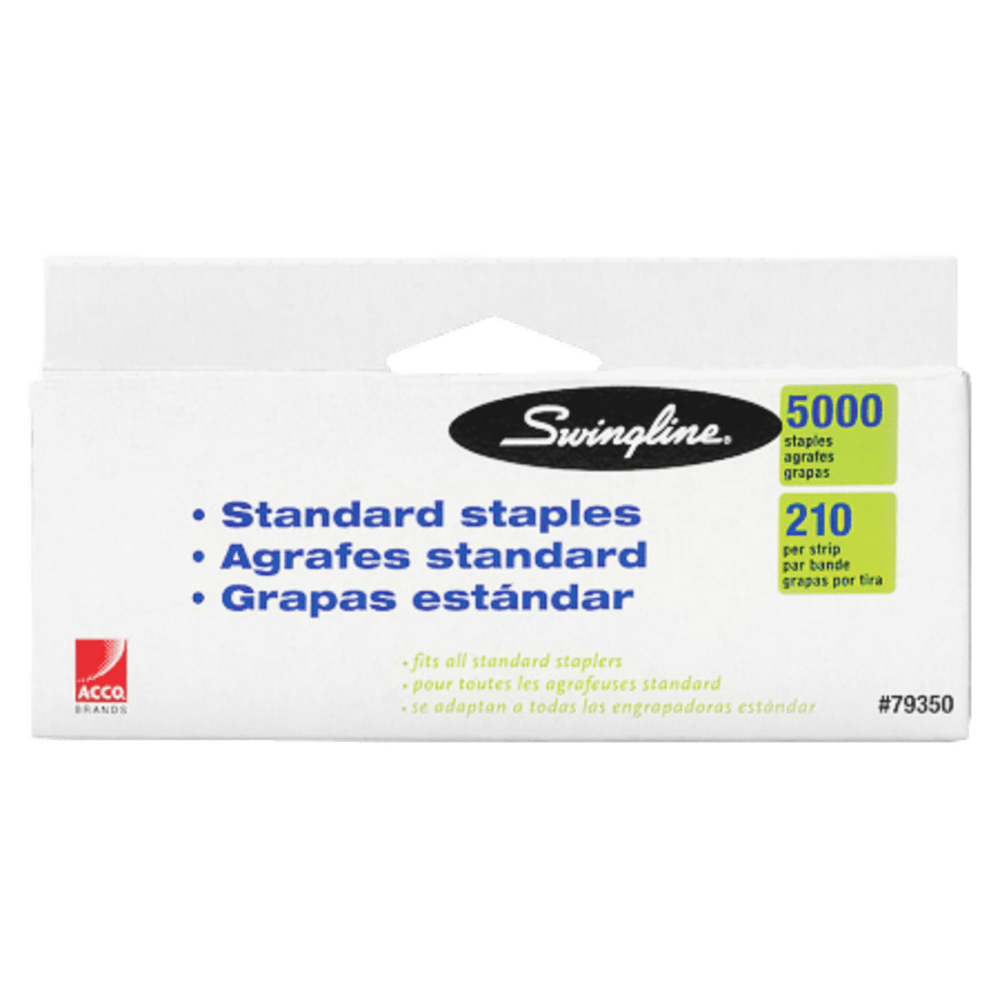 Swingline Standard Staples, 1/4in, Box Of 5000