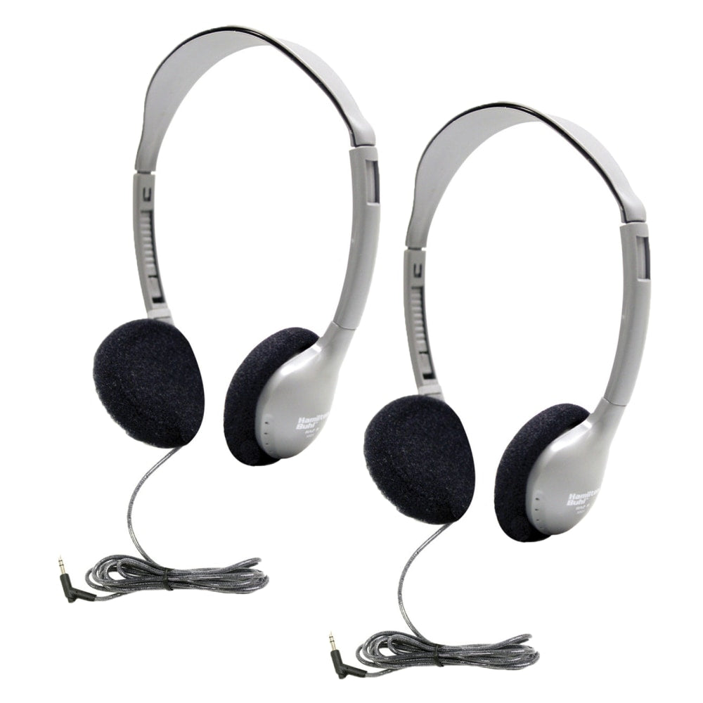 HamiltonBuhl Personal On-Ear Stereo Headphones, Black/Gray, Pack Of 2 Headphones, HECHA2-2