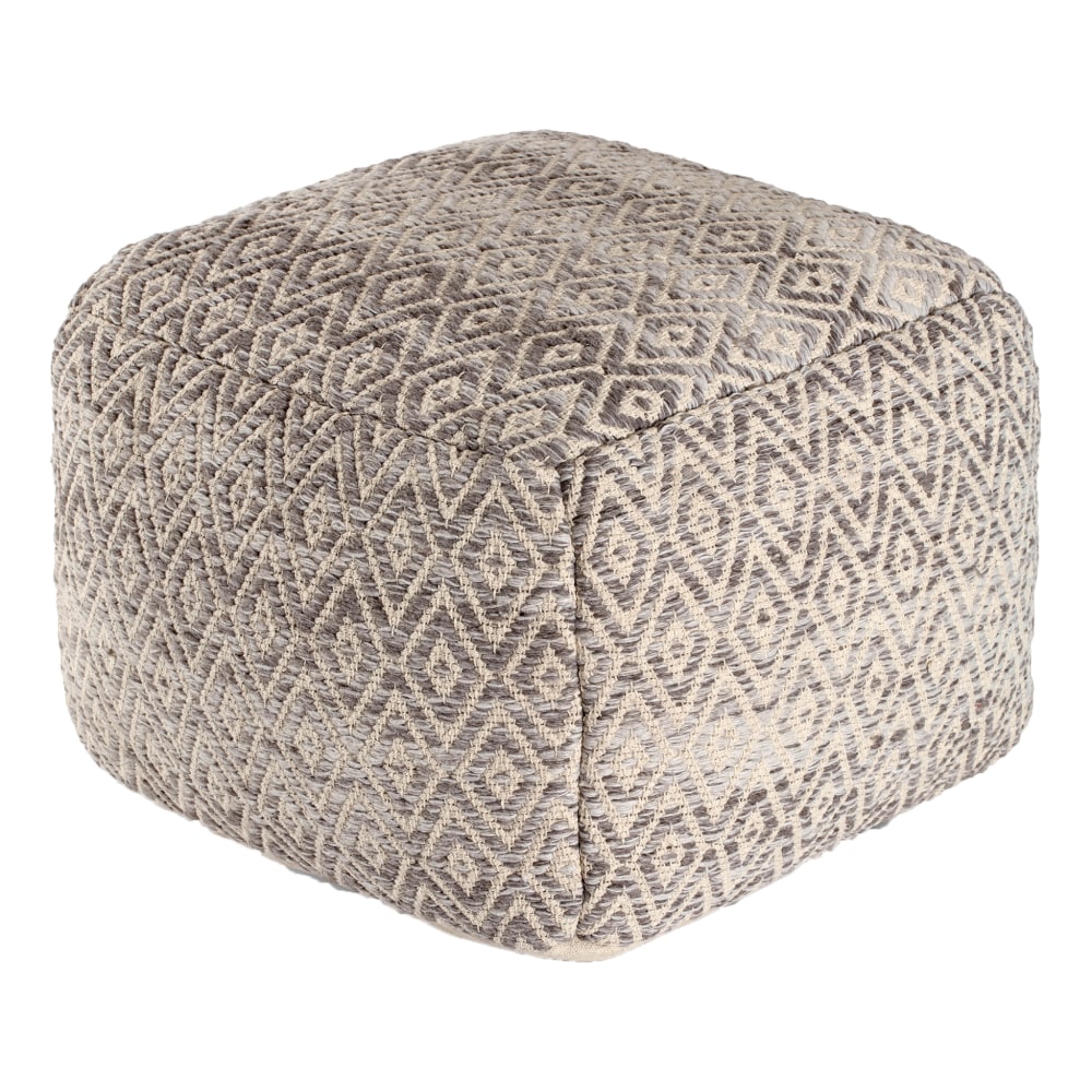 Anji Mountain Cherokee Pouf Ottoman, Slate