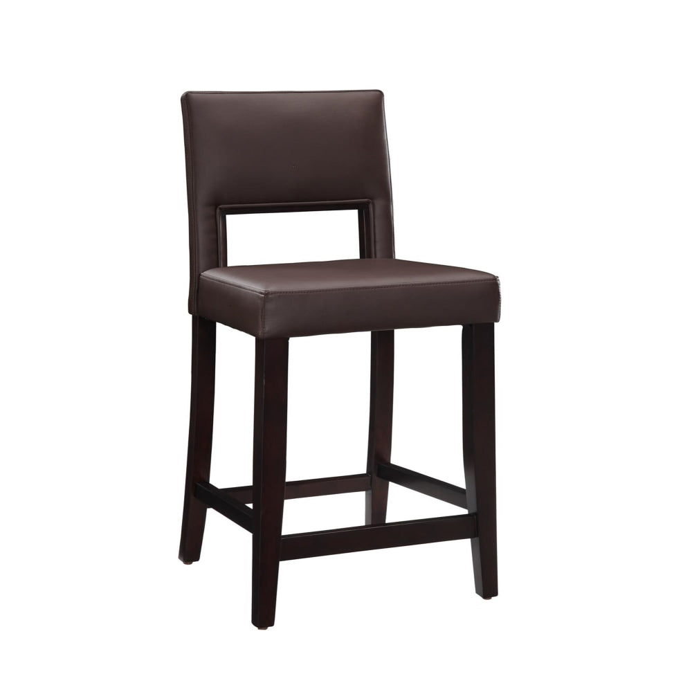 Linon Hendry Faux leather Counter Stool, Dark Brown/Espresso