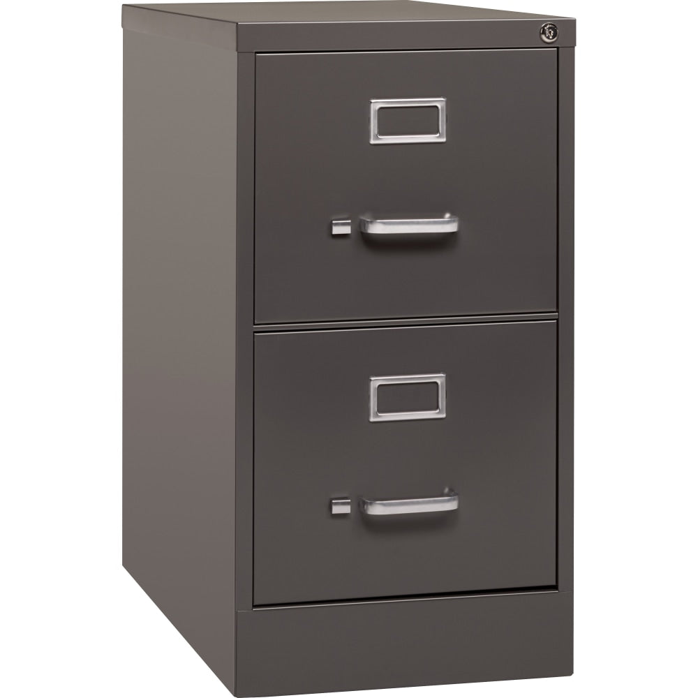 Lorell Fortress 26-1/2inD Vertical 2-Drawer Letter-Size File Cabinet, Medium Tone