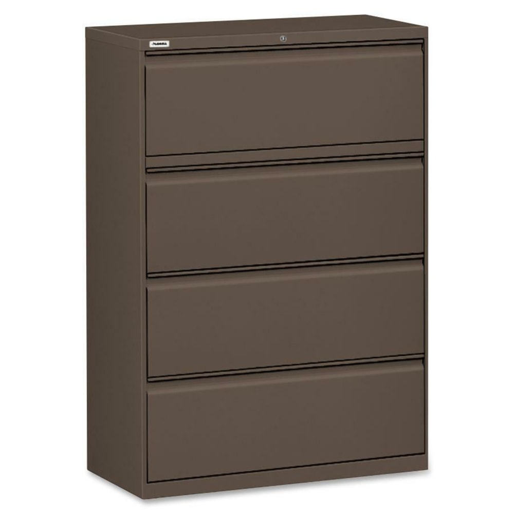Lorell Fortress 42inW x 18-5/8inD Lateral 4-Drawer File Cabinet, Gray
