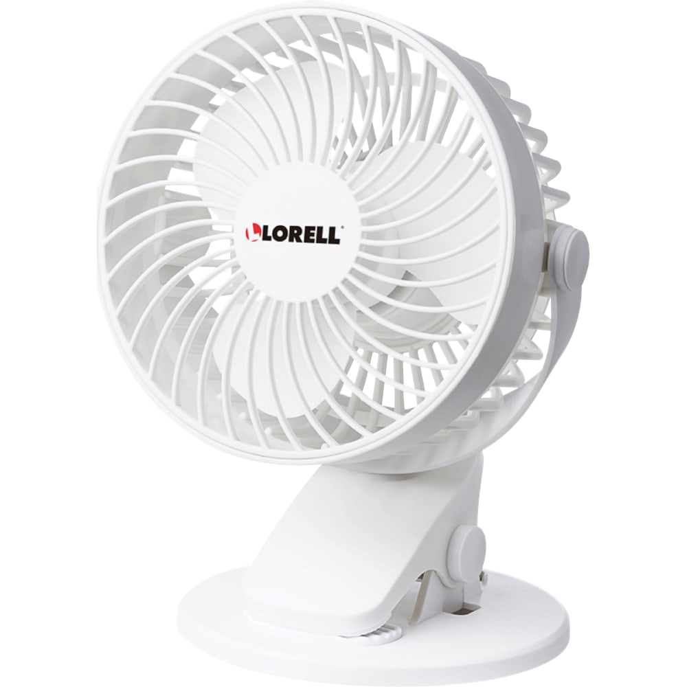 Lorell USB Personal Fan - 127 mm Diameter - 2 Speed - Breeze Mode, Quiet, Adjustable Tilt Head - 7.7in Height x 5.8in Width - White