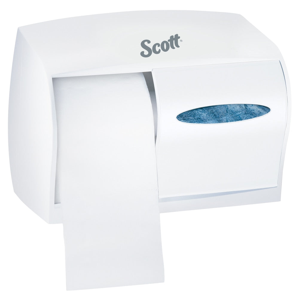Kimberly-Clark Coreless Double-Roll Bathroom Tissue Dispenser, 12 1/8in x 9in x 6 7/8in, White