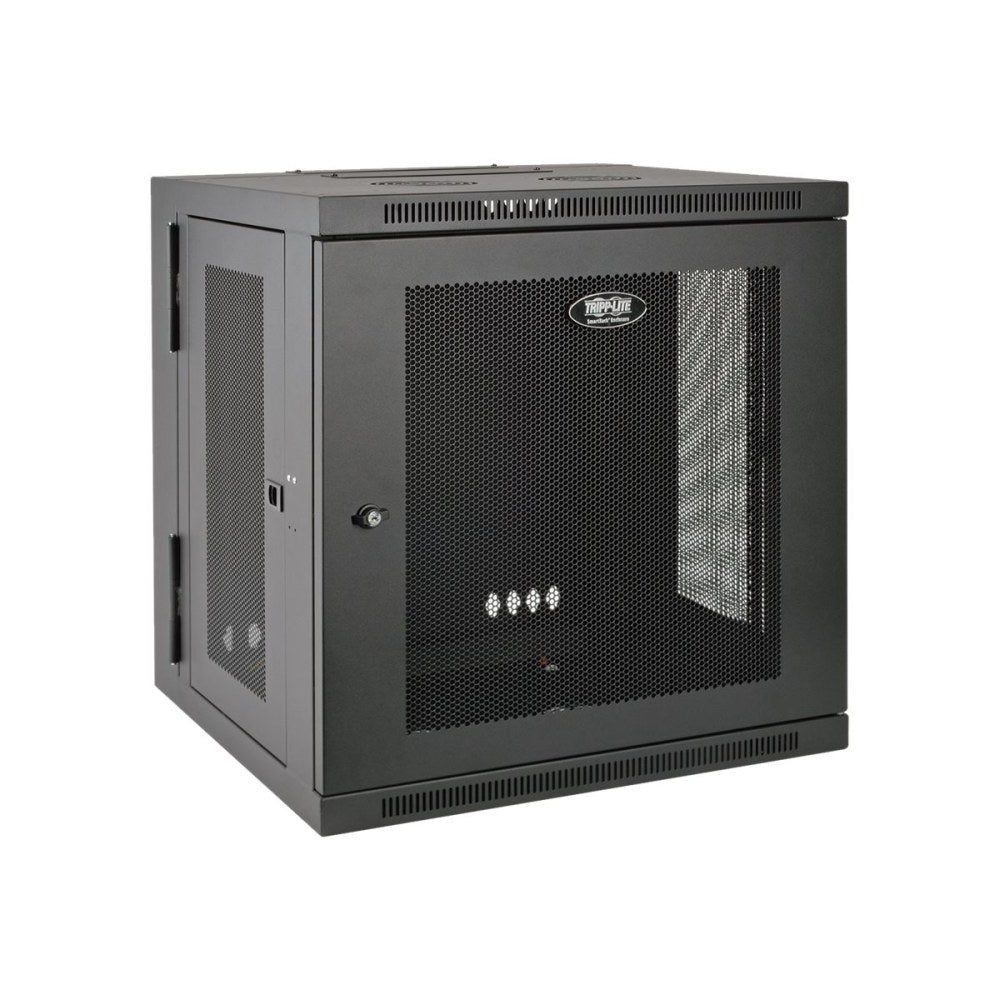Tripp Lite 12U Wall Mount Rack Enclosure Server Cabinet Hinged Doors/Sides - Rack cabinet - wall mountable - black - 12U - 19in