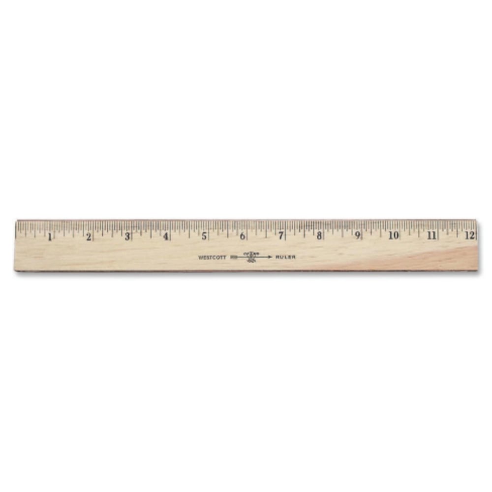 Westcott Wood Ruler, Double Edge, 12in