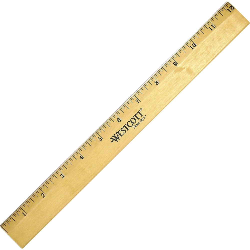 Westcott Wood Ruler, Single Edge, 12in