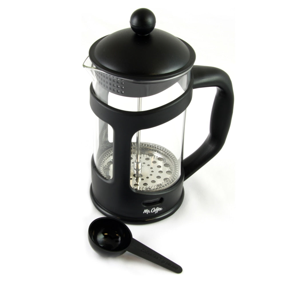 Mr. Coffee Brivio 28 Oz French Press Coffee Maker, Black/Clear