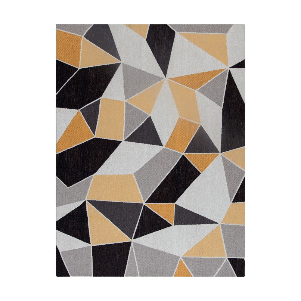 Anji Mountain Figueres Rug'd Chair Mat, 1/4inH x 36inW x 48inD, Yellow/Gray