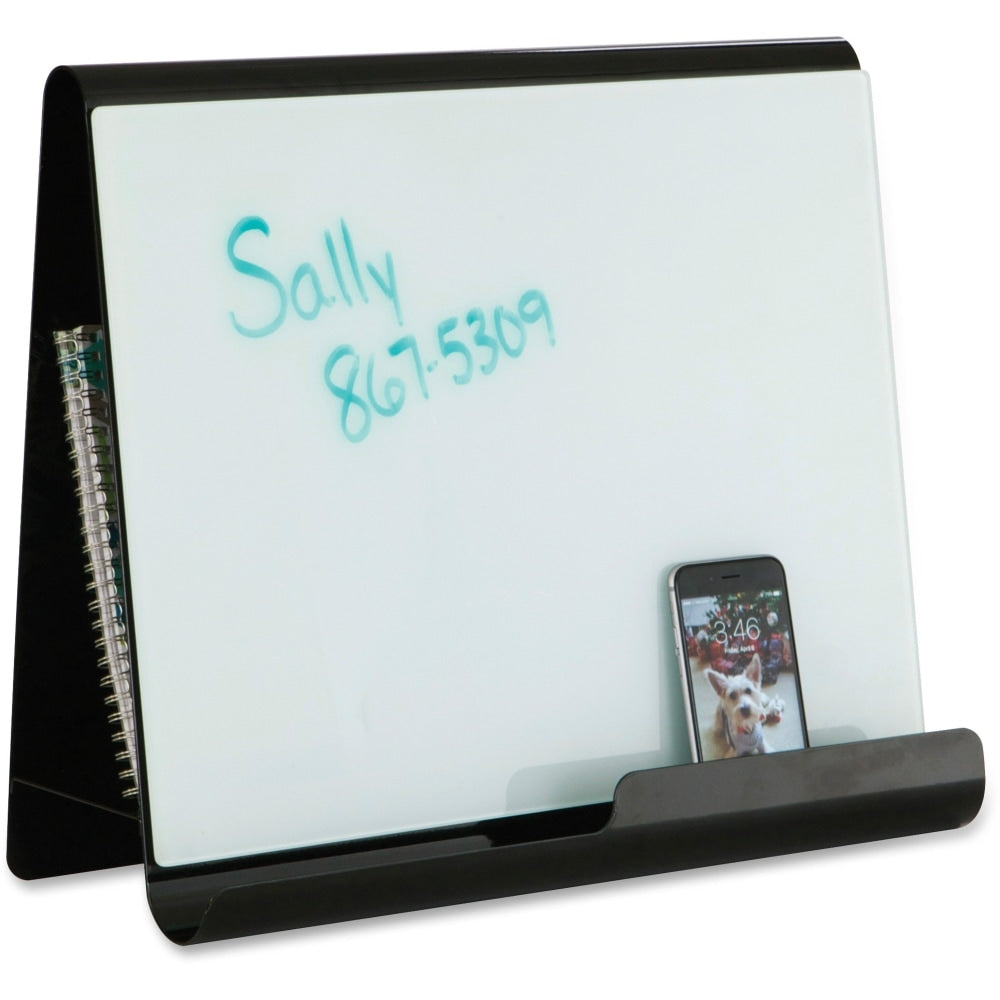 Safco Wave Desktop Non-Magnetic Dry-Erase Whiteboard Holder, 17in x 14 12/16in, Steel Frame With Black Finish