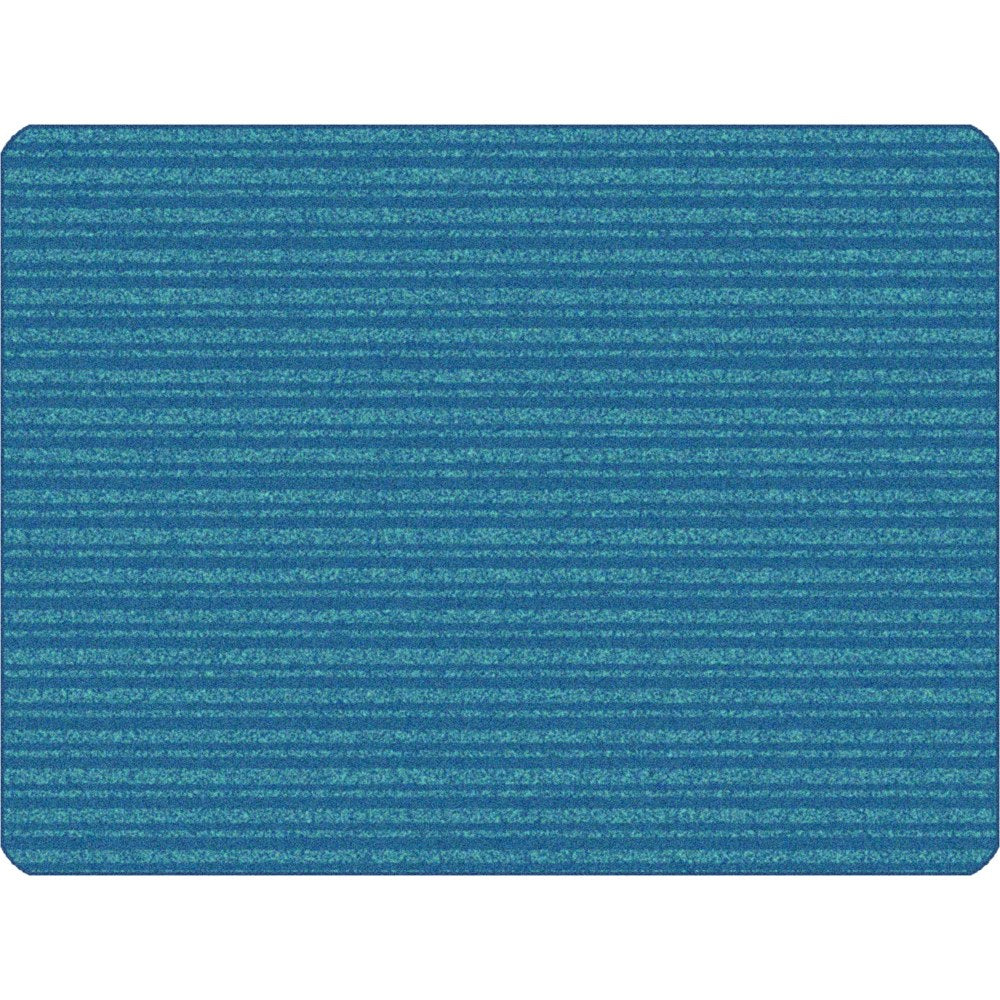 Carpets for Kids KIDSoft Subtle Stripes Tonal Solid Rug, 6ft x 9ft, Blue/Teal