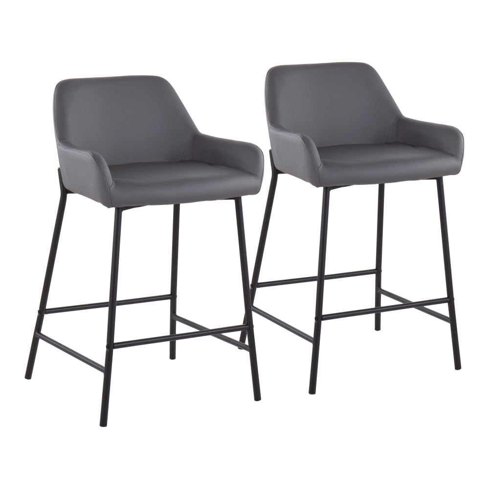 Lumisource Daniella Counter Stools, Gray/Black, Set Of 2 Stools