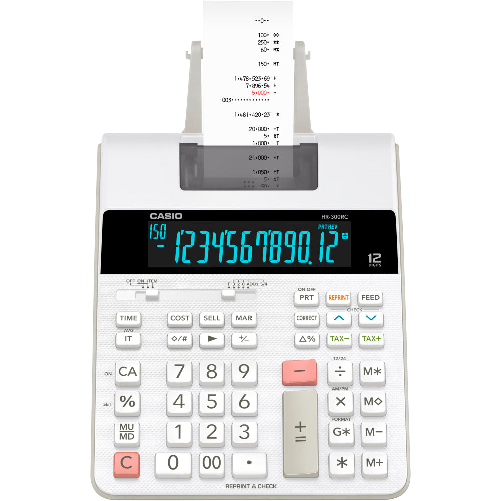 Casio HR-300RC Desktop 2-Color Printing Calculator