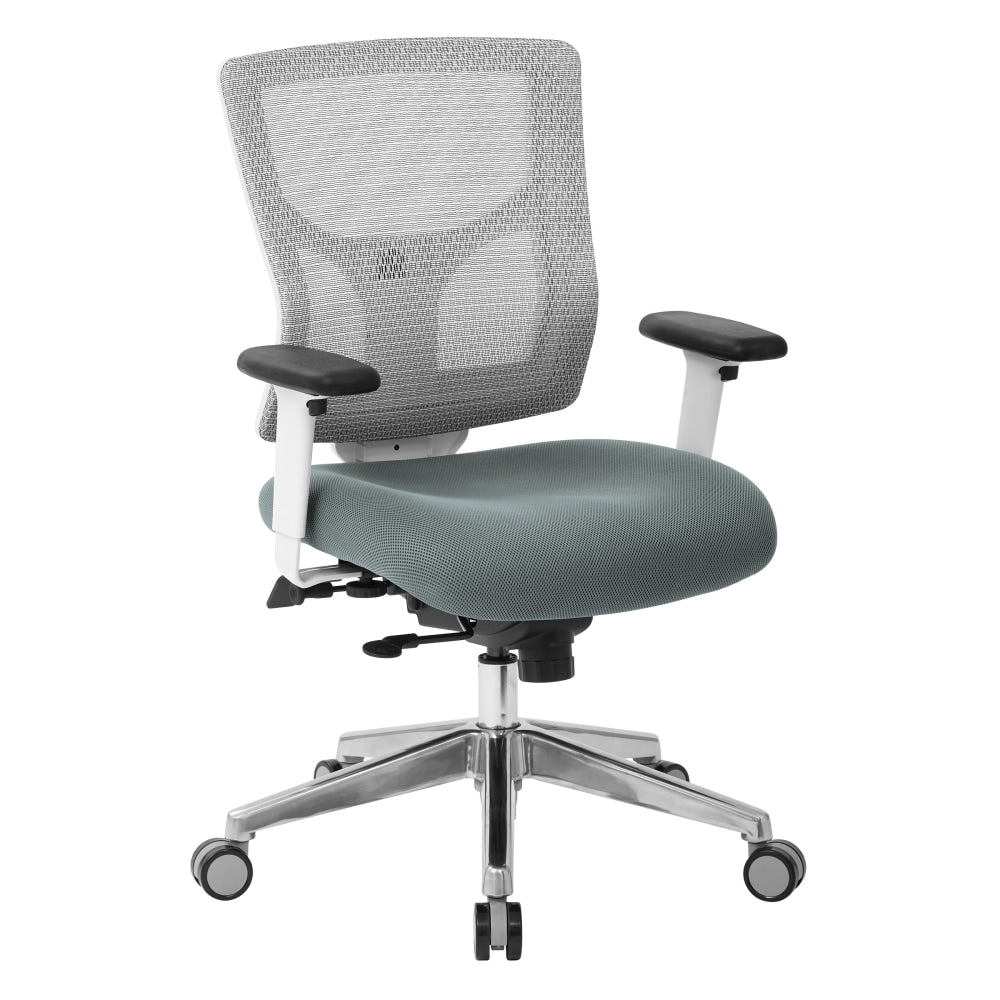 Office Star ProGrid Mesh Mid-Back Chair, White/Gray