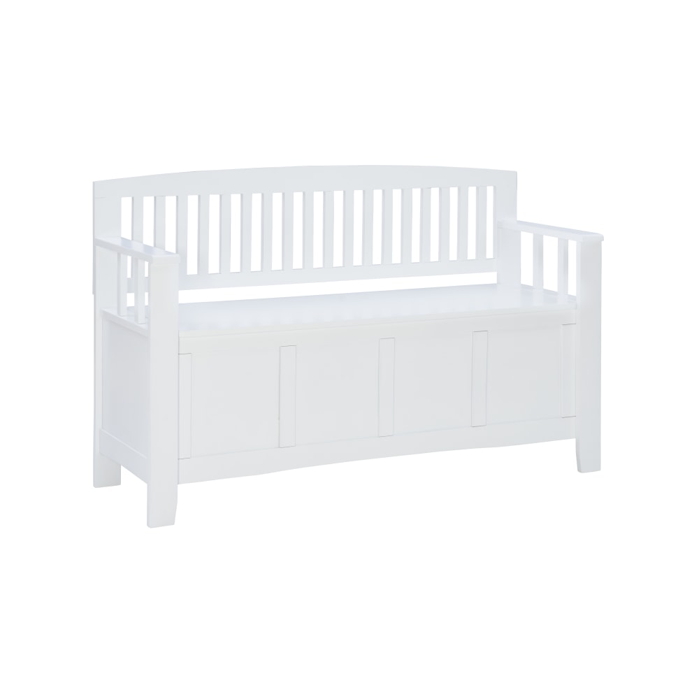 Linon Jude Storage Bench, 32inH x 50inW x 17-1/4inD, White