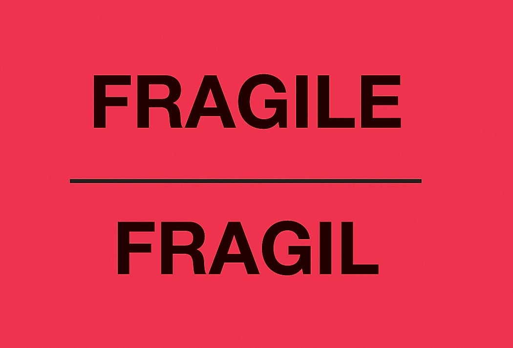 Decker Tape "Fragile" Label, Bilingual, 3" x 5", 500/Roll (DL3012C)